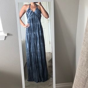 Lush Halter/Strapless Blue Tie Dye Maxi Dress